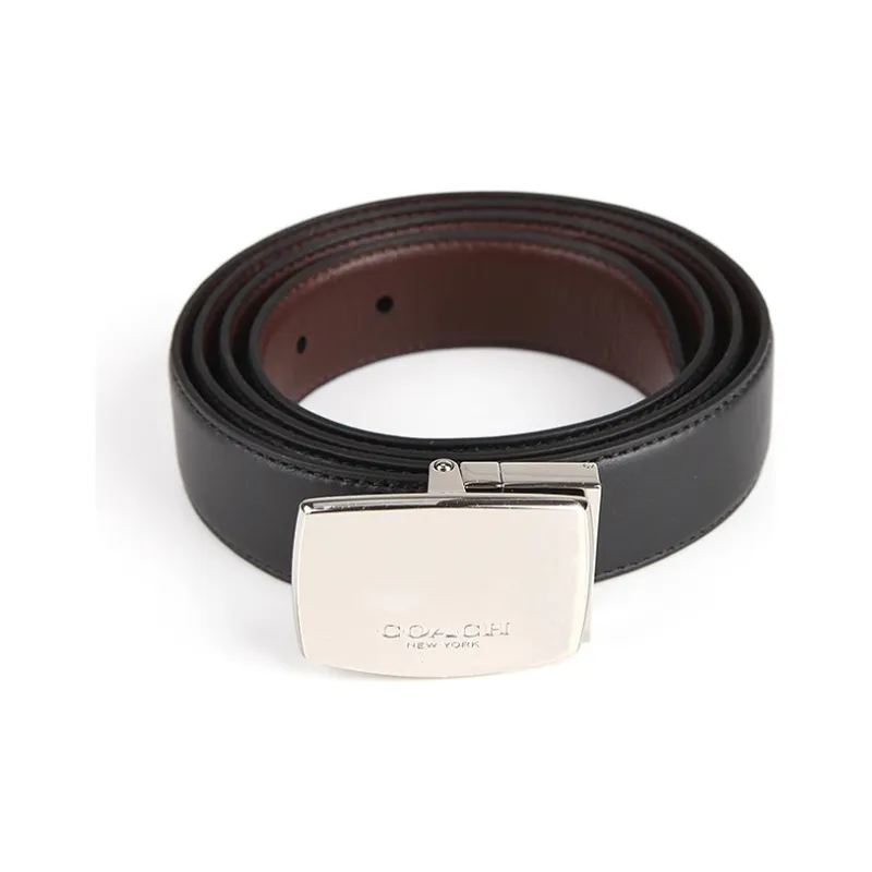 COACH Leather Leather Belts Men's Black/Brown Width 2.8cm-0
