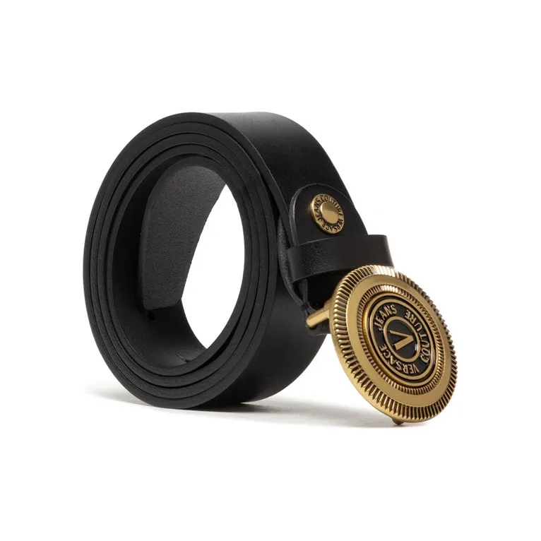 VERSACE JEANS COUTURE Cow Leather Belts Men's Black Width  3.5cm-1