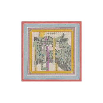 HERMES Luggage Collection Shawls Women's Vintage Pink/Natural