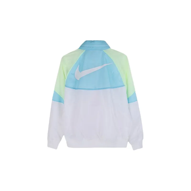 Nike Retro Sports Stand Collar Jackets Men's Blue White-1