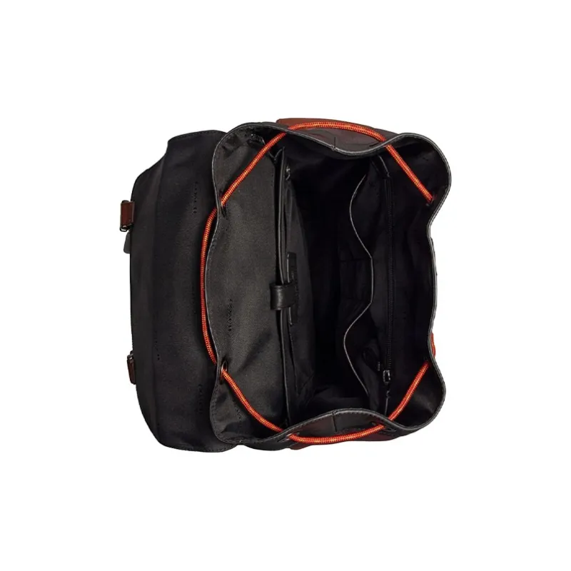 COACH Rivington Leather Travel Bag Backpack Large Size Men's Black Purple Multicolor-2