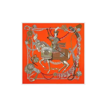 HERMES Silk Scarves Women's Orange