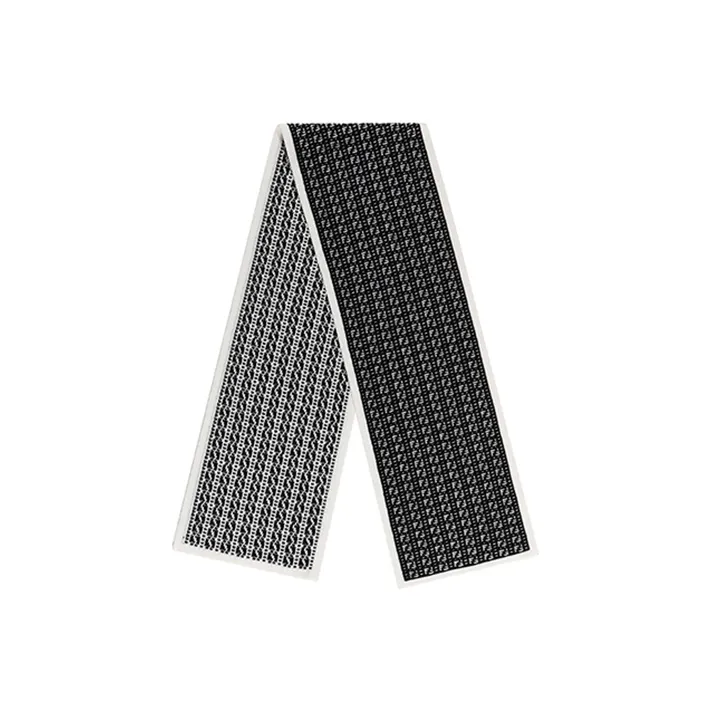 FENDI Knit Scarves Men Black White-0