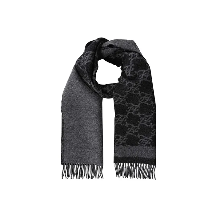 FENDI Knit Scarves Women's Black Gray Color-1