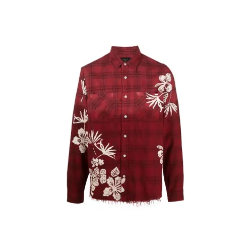 AMIRI Bleach Floral Plaid Shirt 