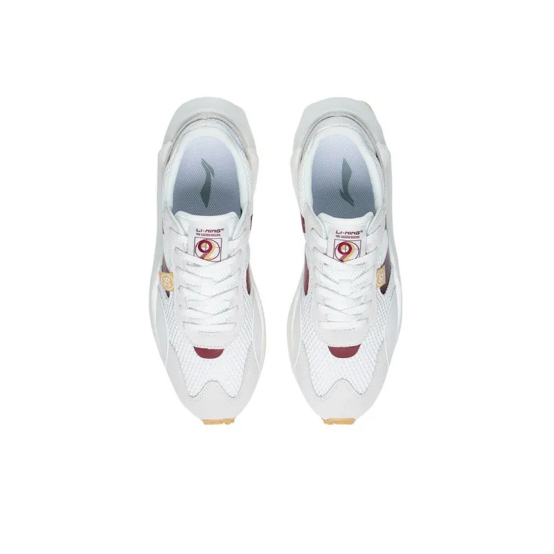 LiNing Square Radius Cushioning Anti-Slip And Wear-Resistant Low-Top Sports Casual Shoes Men's White Red-3