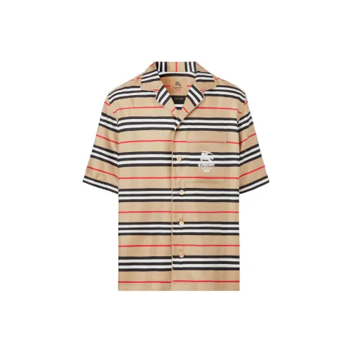 Supreme X Burberry Icon Stripe Silk Pyjama Shirt Burberry Exclusive 