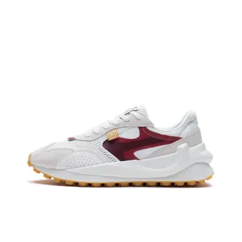 LiNing Square Radius Cushioning Anti Slip And Wear Resistant Low Top Sports Casual Shoes Men's White Red