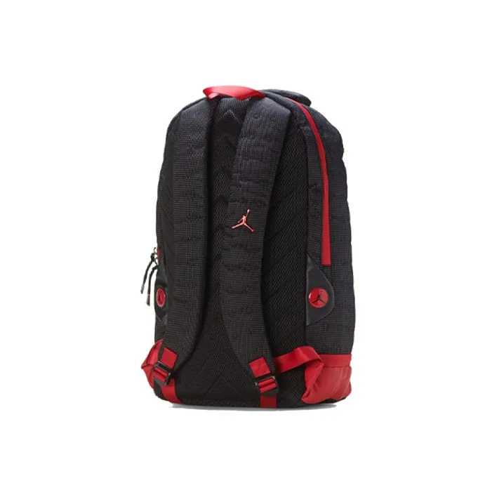 Jordan Polyester Basketball Bag Backpack Unisex Bred Black Red-3