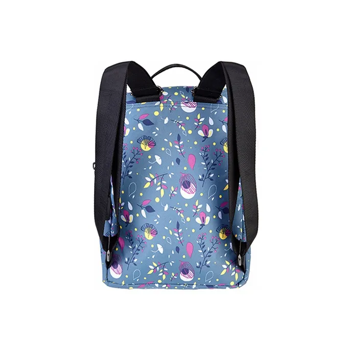CAT Logo Backpack Small Size Women's Blue Floral-2