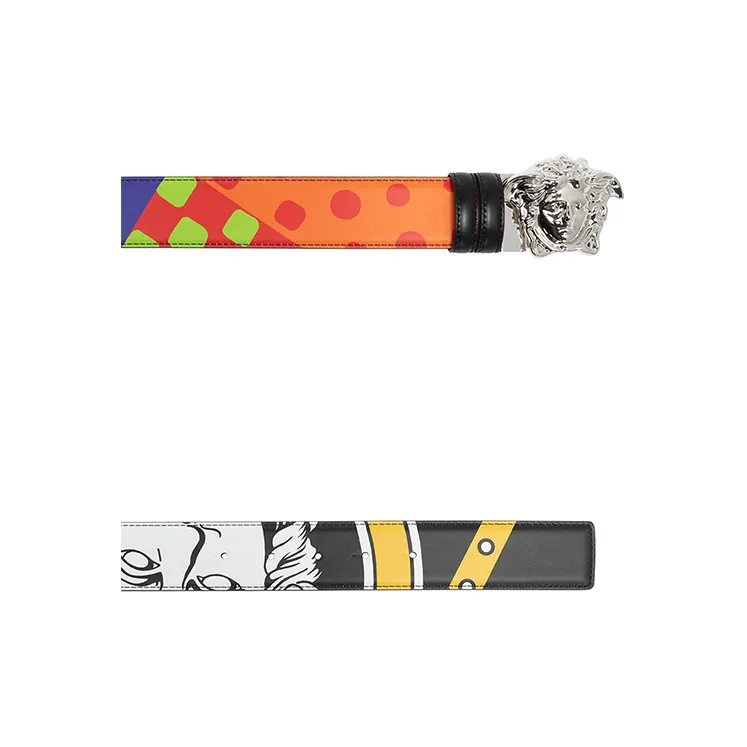 VERSACE VERSACE Baroque Print Plate Buckle Belt Men's Width: 3.8cm-3