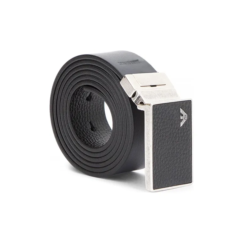 EMPORIO ARMANI Leather Belts Unisex Black-4