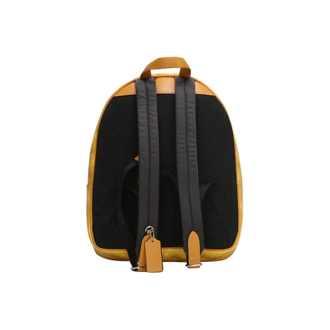 COACH Leather Backpack Medium Size Women's Candy Yellow-3
