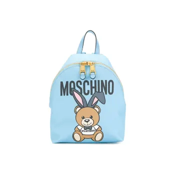 MOSCHINO Teddy Polyurethane Backpack Bear Bag Women's Blue