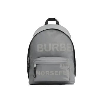 Burberry Horseferry Nylon Fabric Backpack Regular Men's Gray