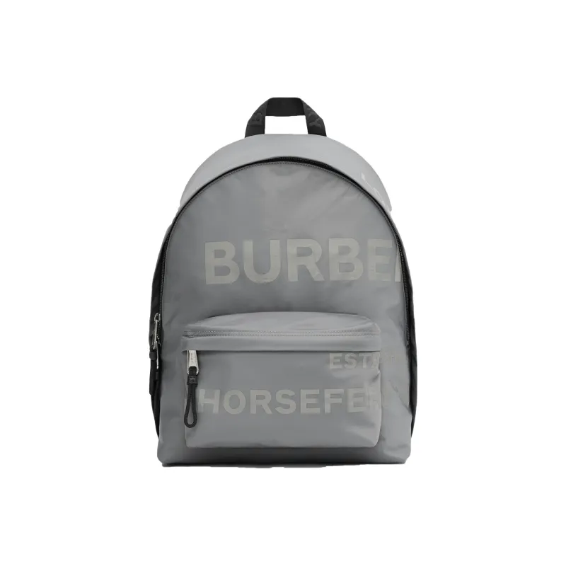 Burberry Horseferry Nylon Fabric Backpack Regular Men's Gray-0