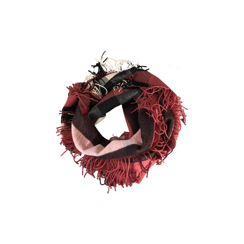 Burberry Knit Scarves Women's Red Plaid-1