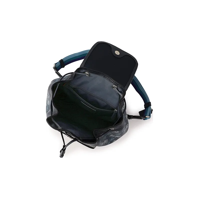 COACH Jes Patched PVC Bucket Bag Backpack Medium Size Women's Blue Gray-4