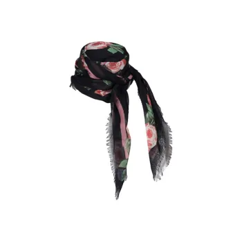 MOSCHINO Teddy Silk Scarves Women's Black/Red
