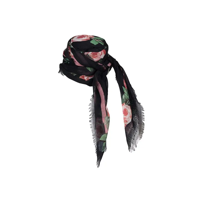 MOSCHINO Teddy Silk Scarves Women's Black/Red-0