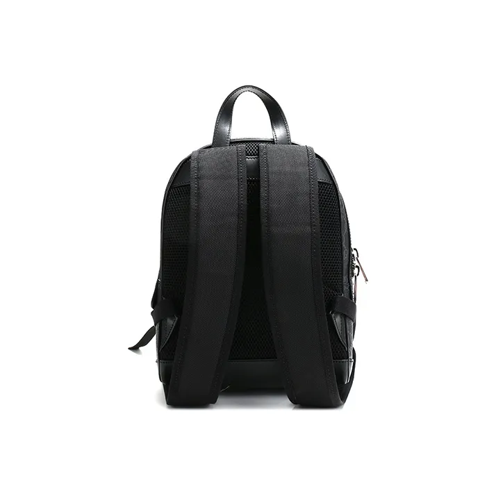 GUCCI Canvas With Leather Backpack Men's Black-3