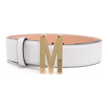 MOSCHINO Leather Belts Unisex White
