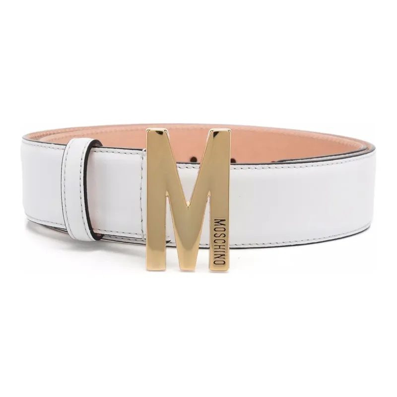 MOSCHINO Leather Belts Unisex White-0