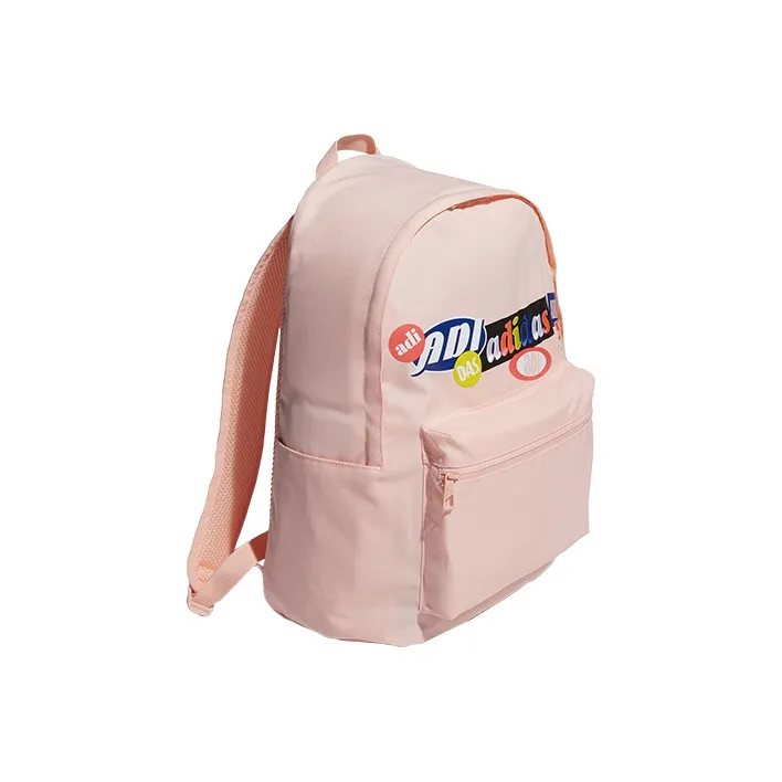 Adidas Recycled Polyester Plain Weave Fabric Backpack Regular Women's Pink-1