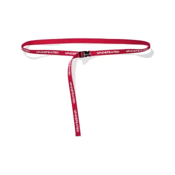 UNDEFEATED Letter Jacquard Woven Leather Belts Unisex Red