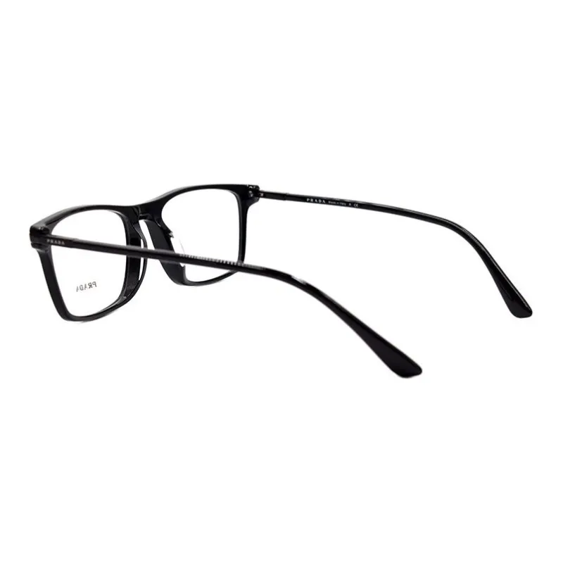 PRADA Plate Frame Rectangular Eyeglass Frames Men's Black-2