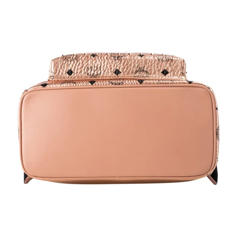 MCM Visetos Artificial Leather Backpack Regular Women's Rose Gold-3