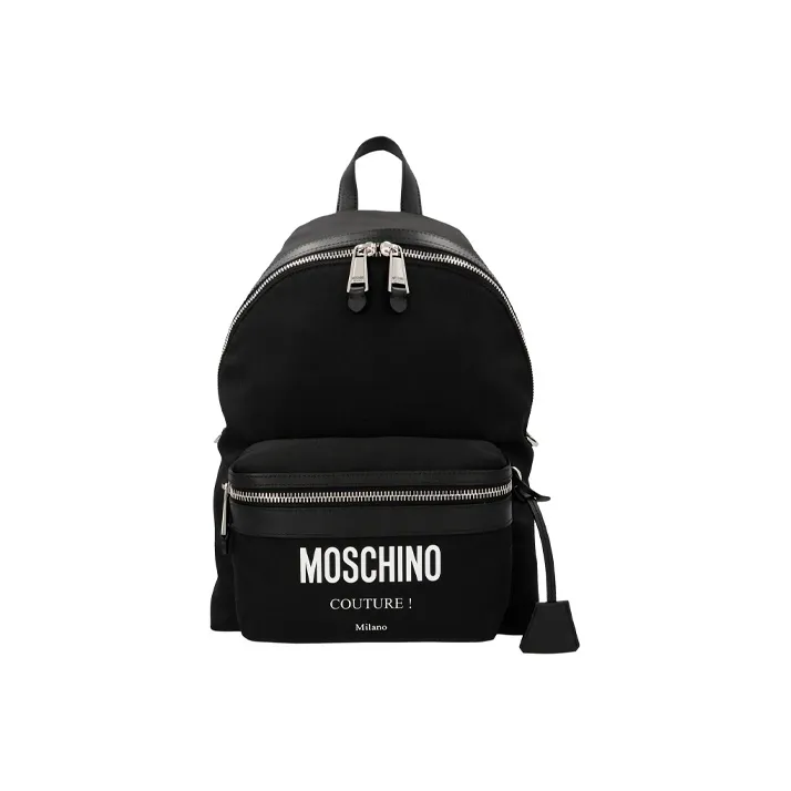 MOSCHINO Patchwork Backpack Men's Black-0