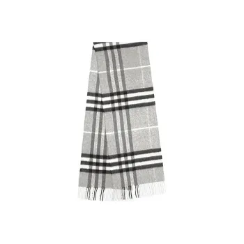 Burberry Knit Scarves Unisex Light Gray