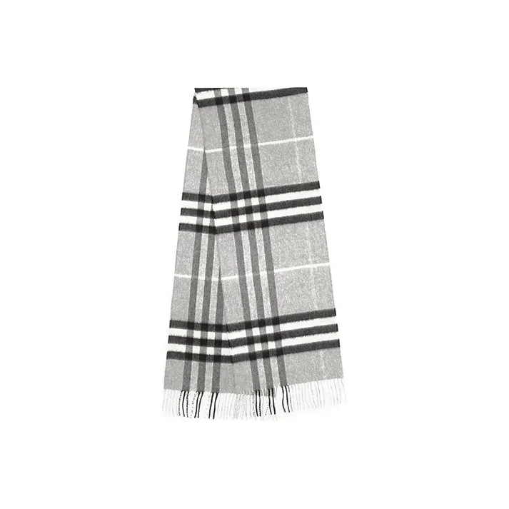 Burberry Knit Scarves Unisex Light Gray-0