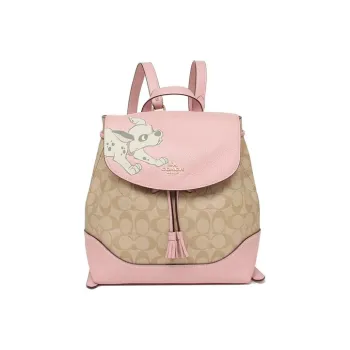 COACH Disney X Keith Haring Disney Dalmatian Collaboration Elle Canvas With Leather Kids' Backpack Regular Women's Pink