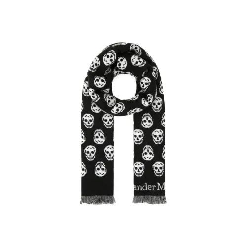 Alexander McQueen Black/ivory skull Wool scarf