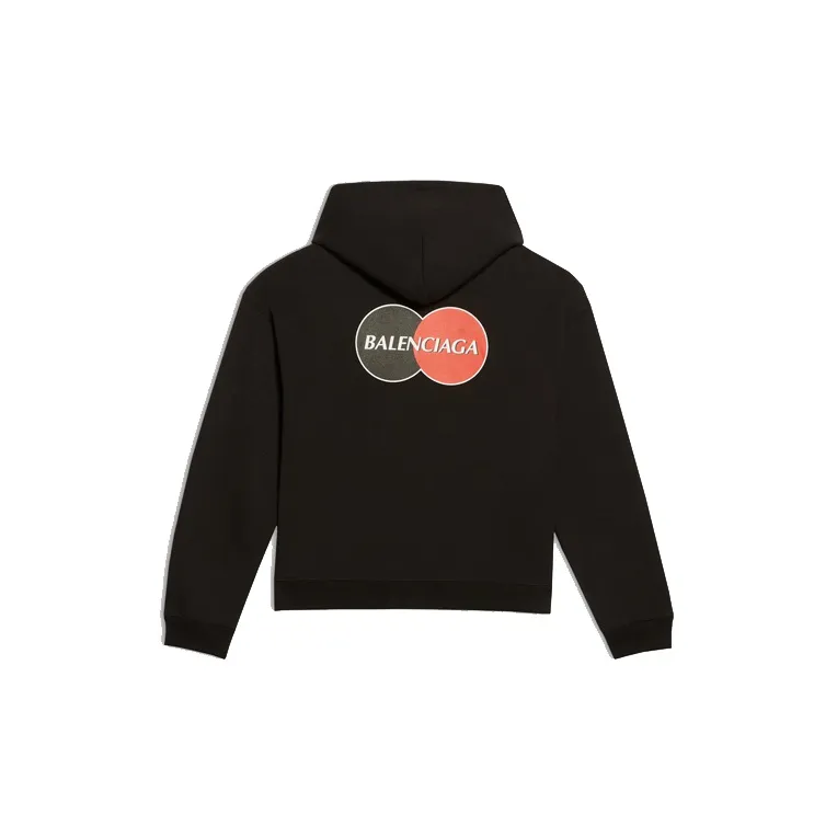Balenciaga Shrunk Zip Up Hoodie 'Black'-1
