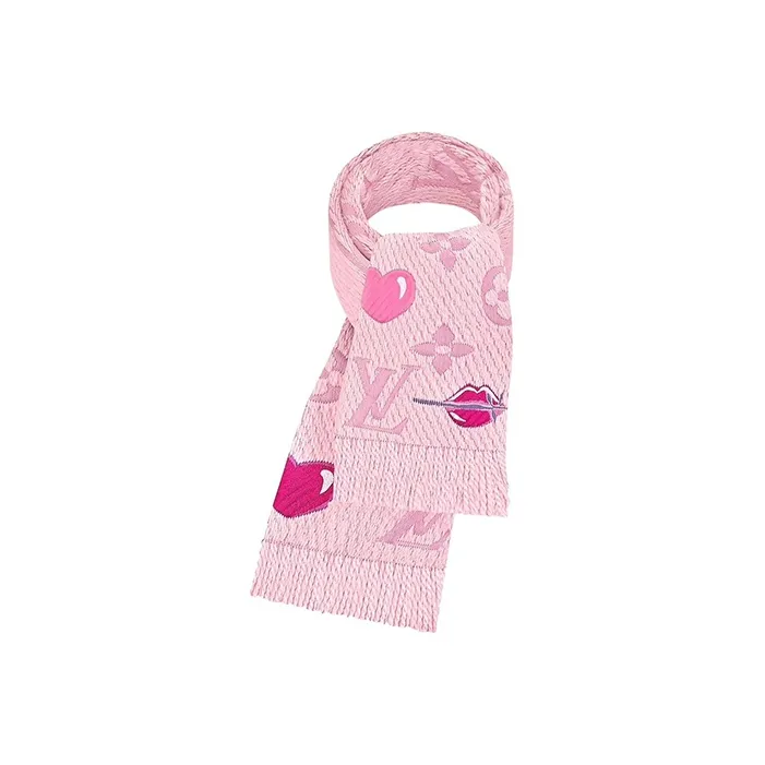 LOUIS VUITTON Scarves Unisex Pink-3