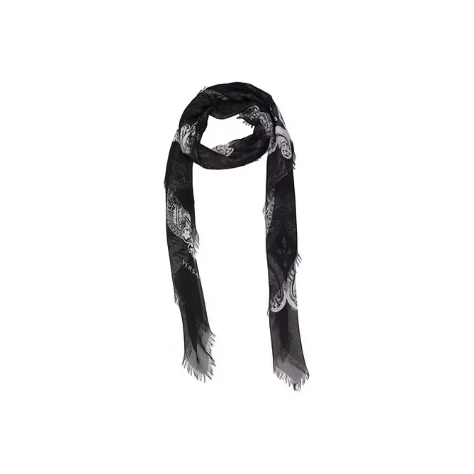 VERSACE Silk Scarves Women's Black-0