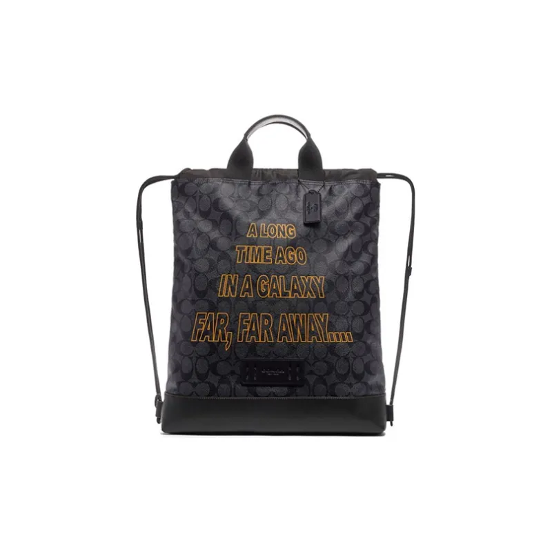 COACH Star Wars Xingji Battle Collaboration Terrain Smooth Finish Leather Backpack Men's Black-0