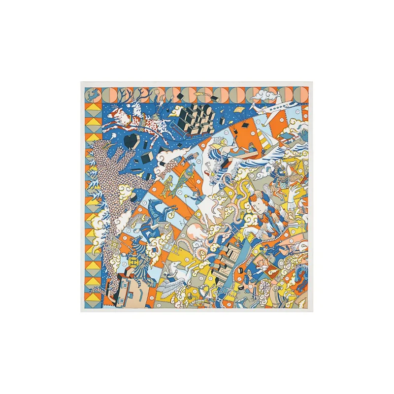 HERMES L'Epopee Silk Scarves Women's Multicolor-0