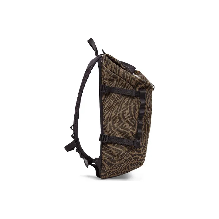 FENDI Canvas With Leather Backpack Men's Brown/Black-1