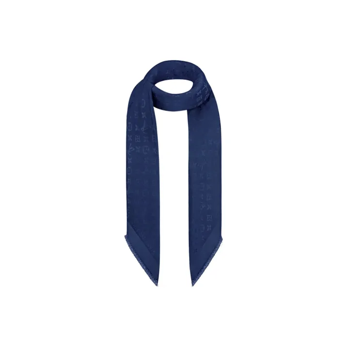 LOUIS VUITTON Monogram Shawls Unisex Dark Blue-1