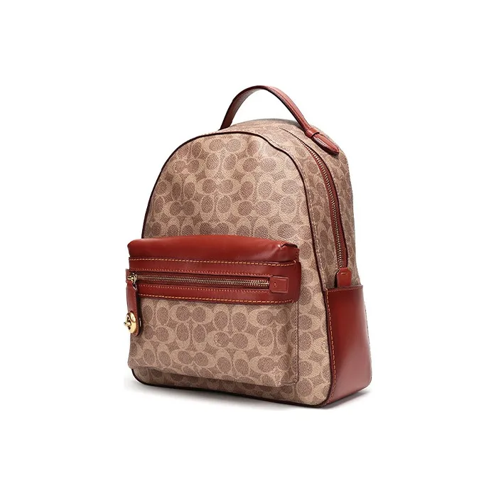 COACH Campus Leather Backpack Medium Size Women's Brown-1