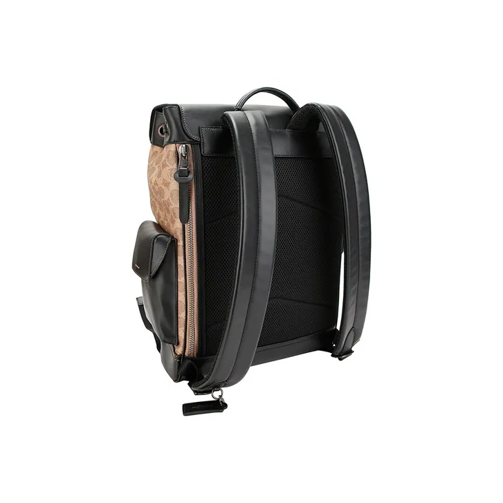 COACH Rivington Artificial Leather Backpack Tubas Men's Khaki-4