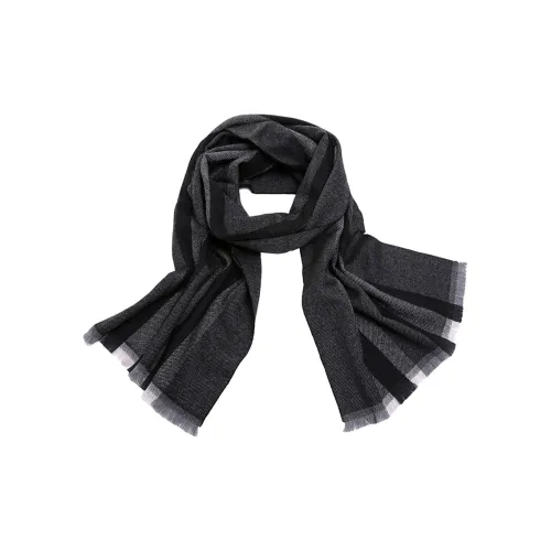GUCCI Stripe Print Wool scarf