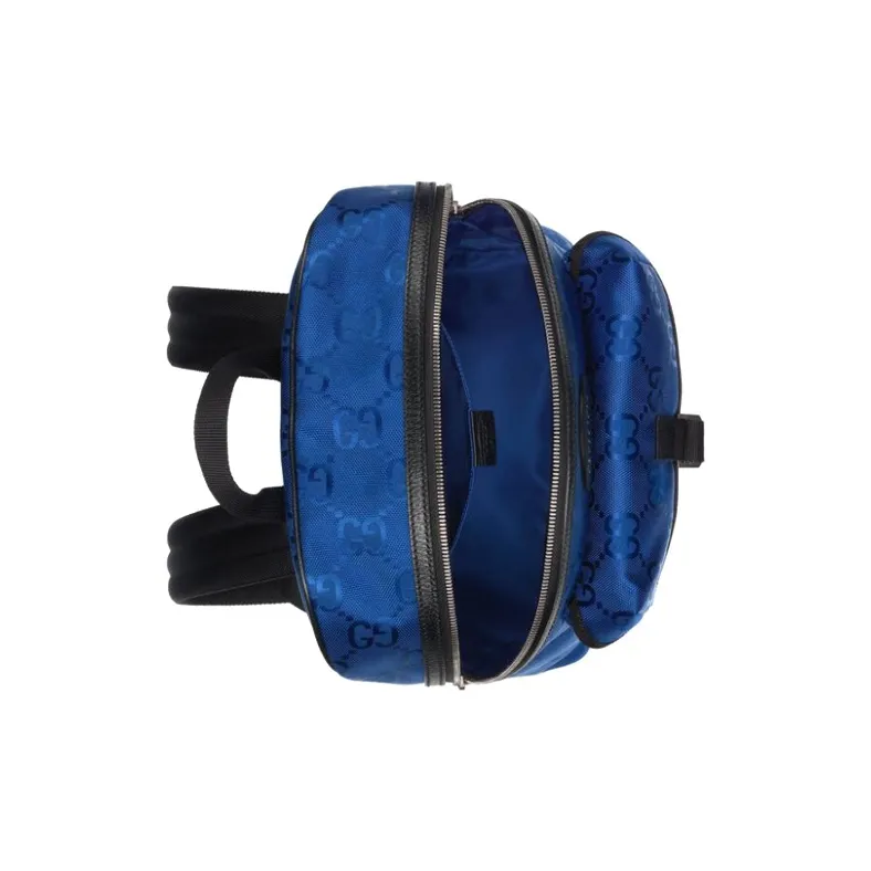 GUCCI Off The Grid Leather Logo With Leather Backpack Unisex Blue/Black-6
