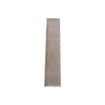 CHANEL Knit Scarves Unisex Beige Camel
