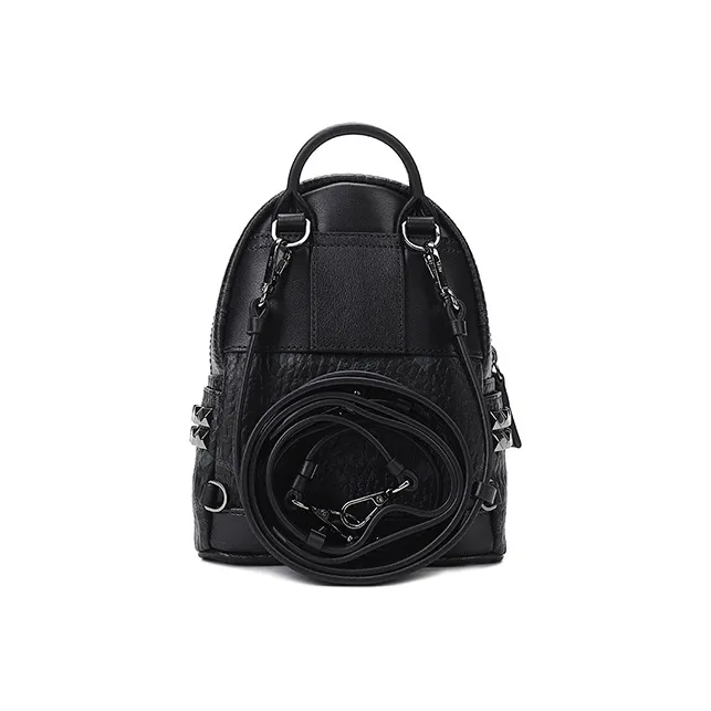 MCM Stark Bebe Boo Backpack Visetos Side Studs X Mini Black-3