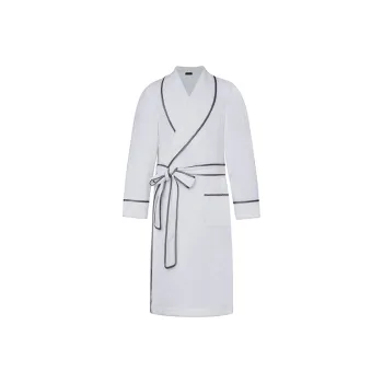 SILKY MIRACLE Bathrobes Men's Pearl White